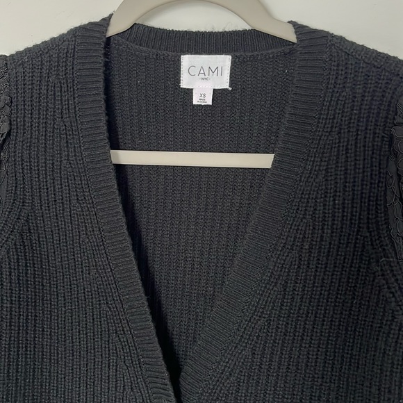 Cami NYC Beth Cardigan Lace Sleeve Wool Sweater Pearl Buttons - Picture 5 of 16
